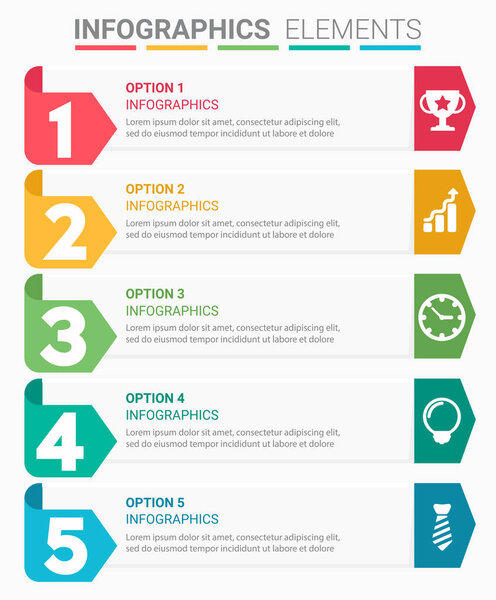 INFOGRAPHICS element abstract design the number top five list template