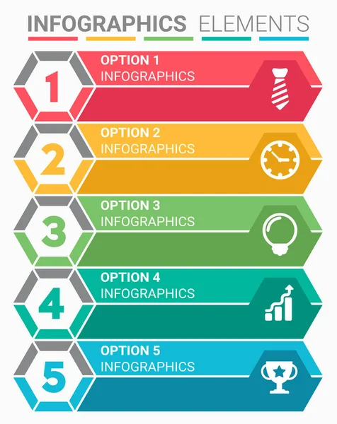 Infographics Element Abstract Design Number Top Five List Template — Stock Vector