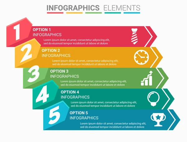 Infogphics Элемент Составляющий Первую Пятерку Списка — стоковый вектор