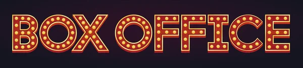 Box Office Banner Αλφάβητο Σημάδι Marquee Λάμπα Vintage — Διανυσματικό Αρχείο