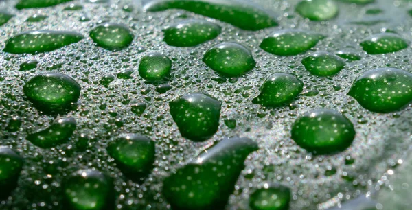 Drops Dew Green Leaf Natural Background — Stock Photo, Image