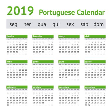 2019 Portekizce Avrupa takvimi