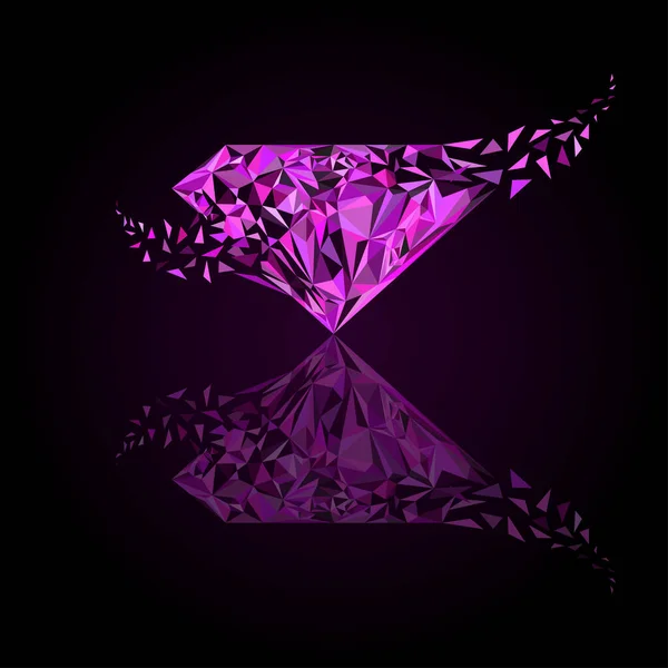 Logo Diamante Rosa Fondo Para Joyería Compañía Gemas — Vector de stock