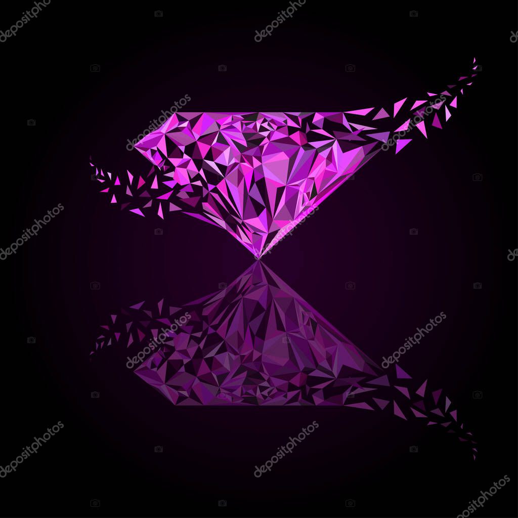 Pink diamond logo, background for jewelry or gems company