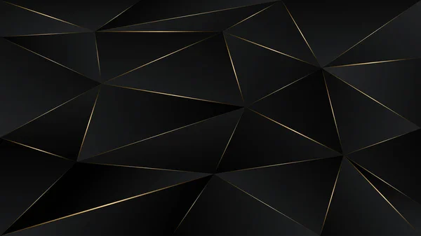 Triángulo Negro Fondo Pantalla Oscuro Con Trayectoria Línea Borde Oro — Archivo Imágenes Vectoriales