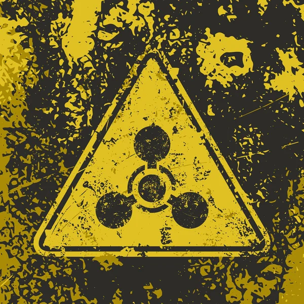 Grunge Poster Chemical Weapon Vector Chemical Weapon Triangle Sign Grunge - Stok Vektor