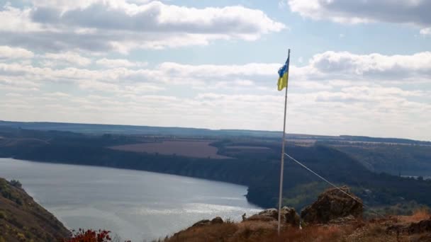 Panorama utsikt över floden Dniester, Ukraina — Stockvideo