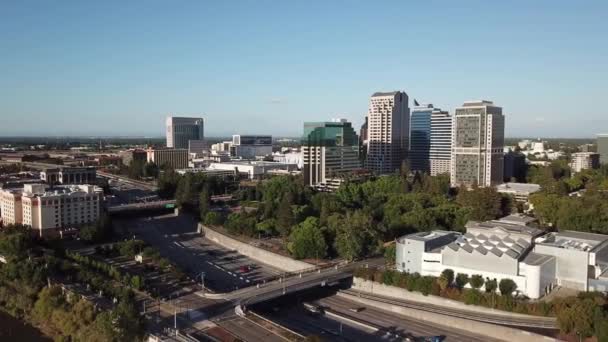 The Old Sacramento Bridge aerial video — Stock Video