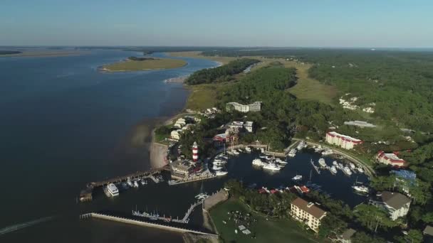 Vue aérienne de la baie du yacht club — Video