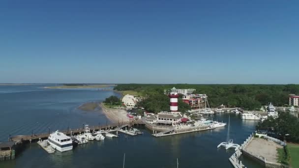 A légi felvétel a yacht club-öböl — Stock videók