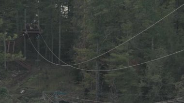 Zipline cazibe ormanda ata binip