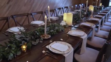 Düğün Ziyafet için. Tablo bir restoranda servis seti