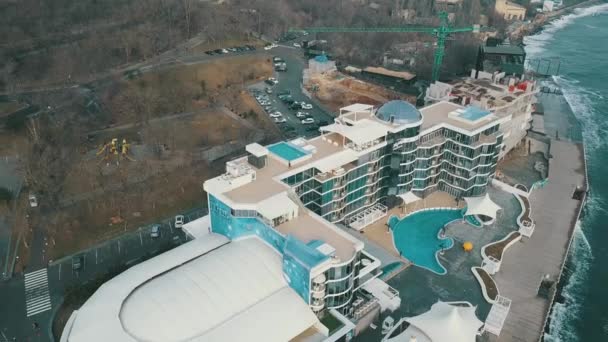 Vista aerea Nemo hotel e resort a Langeron Beach Odessa Ucraina — Video Stock