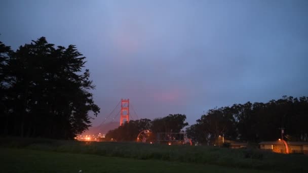 Bro i San Francisco, dag, natt, långt och nära — Stockvideo