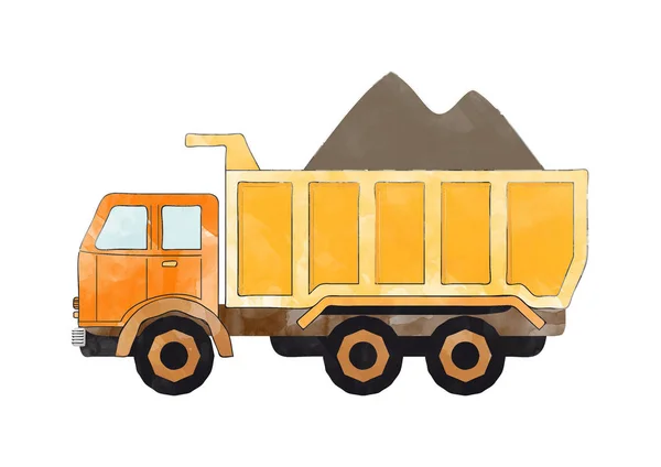 Illustration Orange Dump Truck — Stock Photo, Image