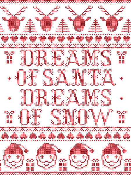 Різдво Візерунок Мрія Санта Мрії Снігу Керол Вектор Безшовні Візерунок — стоковий вектор