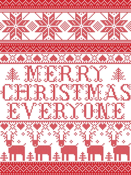 クリスマス パターン キャロルみんなメリー クリスマス ベクトル シームレス パターン ハート 雪の結晶 クリスマス — ストックベクタ