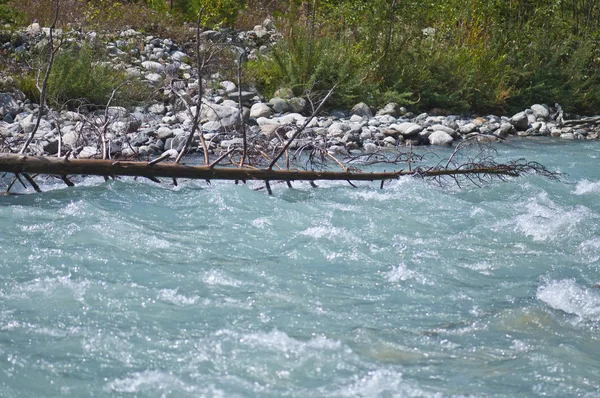 Açık mavi dağ nehri