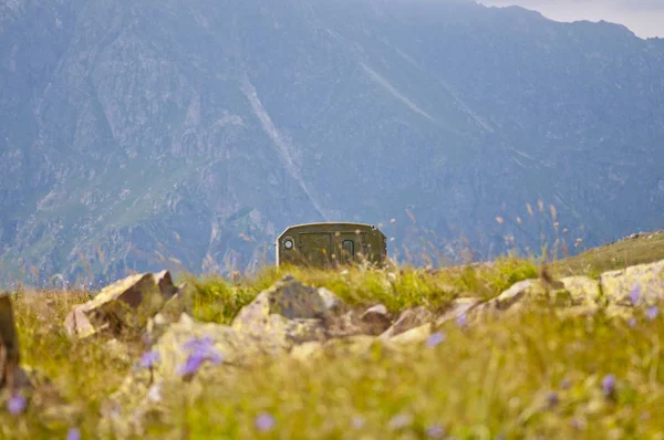 Forester 'ın Kafkasya dağlarındaki çayırlardaki yalnız kulübesi.
