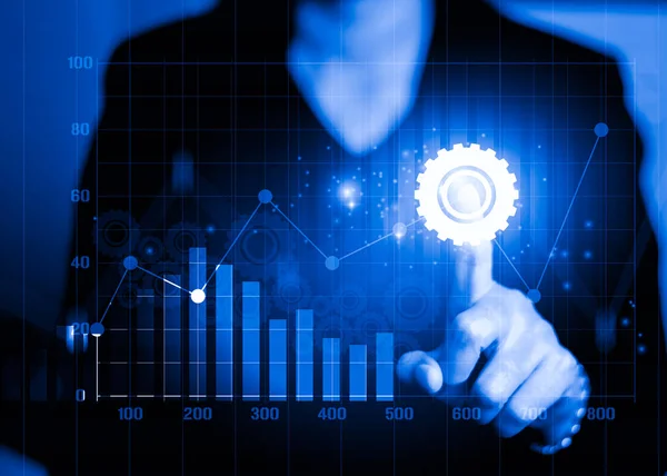 Analisi Dell Industria Aziendale Con Grafico Dei Dati Finanziari Analisi Foto Stock