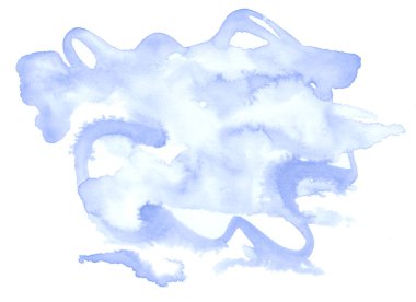 Metin, tasarım için beyaz zemin üzerine mavi pastel suluboya çizilmiş izole yıkama leke. Soyut fırça için duvar kağıdı, tarafından yapılan doku etiket.;