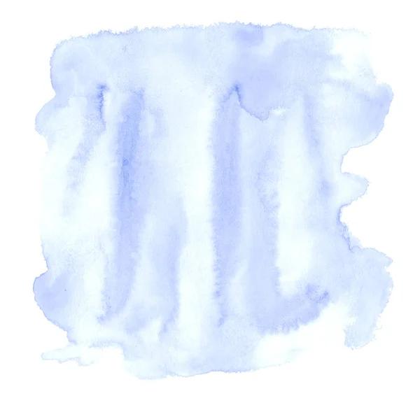 Blauw Pastel Aquarel Handgetekende Geïsoleerd Wassen Vlek Witte Achtergrond Voor — Stockfoto