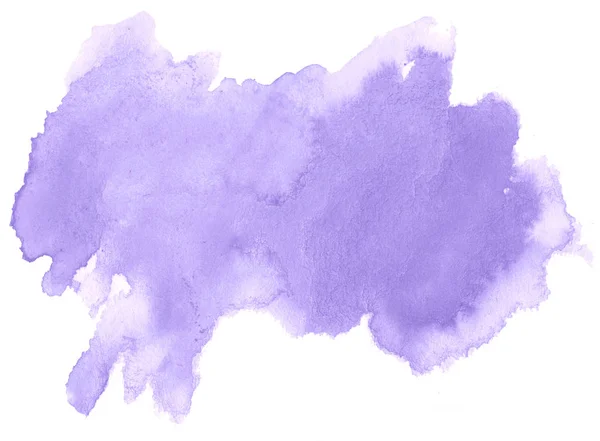 Lilac Pastel Aquarela Desenhado Mão Mancha Lavagem Isolada Fundo Branco — Fotografia de Stock