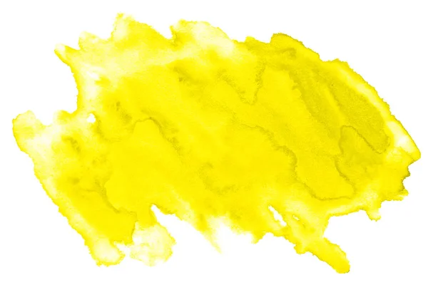 Heldere gele aquarel abstracte achtergrond, plek, splash van pa — Stockfoto
