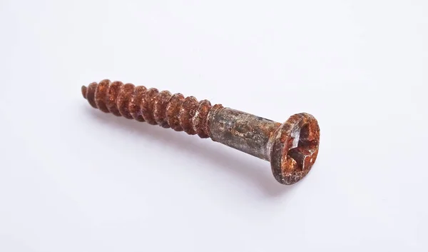 Isolated Object Rusty Screw Light Background Fastener — Stock Photo, Image