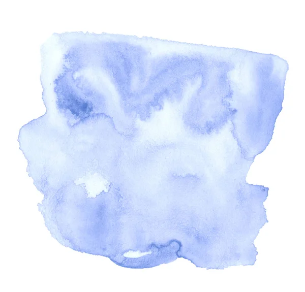 Aquarelle Pastel Bleu Dessinée Main Tache Lavage Isolé Sur Fond — Photo