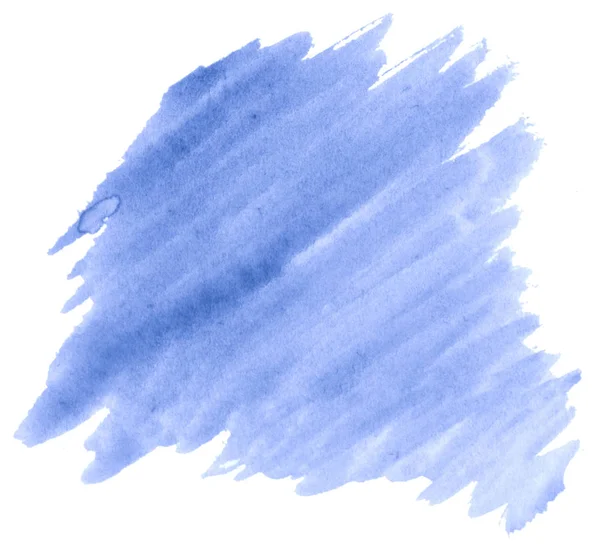 Blauw Pastel Aquarel Handgetekende Geïsoleerd Wassen Vlek Witte Achtergrond Voor — Stockfoto