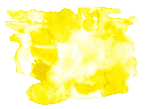 Яскраво-жовтий акварельний абстрактний фон, пляма, сплеск па — стокове фото