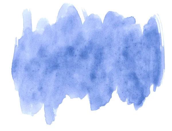 Niebieski Pastel Akwarela Ręcznie Rysowane Białym Tle Plama Mycie Białym — Zdjęcie stockowe