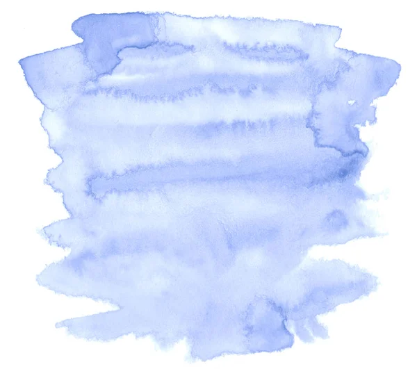 Modré Pastelové Akvarelem Ručně Tažené Samostatný Mycí Skvrny Bílém Pozadí — Stock fotografie