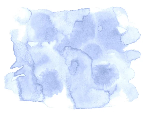 Блакитна Пастельна Акварельна Фарба Намальована Вручну Ізольована Пляма Прання Білому — стокове фото