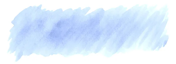 青いパステル水彩手描きは テキスト デザインの白い背景の洗浄汚れを分離しました 抽象的なテクスチャ 壁紙用ブラシ製ラベル — ストック写真