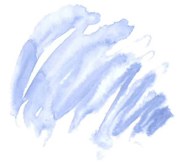 Kék Pasztell Akvarell Kézzel Rajzolt Elszigetelt Mosás Folt Fehér Háttér — Stock Fotó