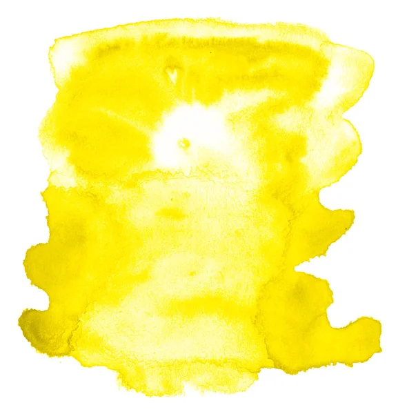 Amarillo brillante acuarela fondo abstracto, mancha, salpicadura de pa — Foto de Stock