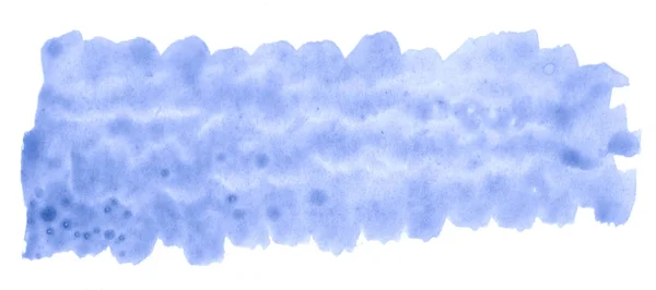 Azul Pastel Aquarela Desenhado Mão Mancha Lavagem Isolada Fundo Branco — Fotografia de Stock