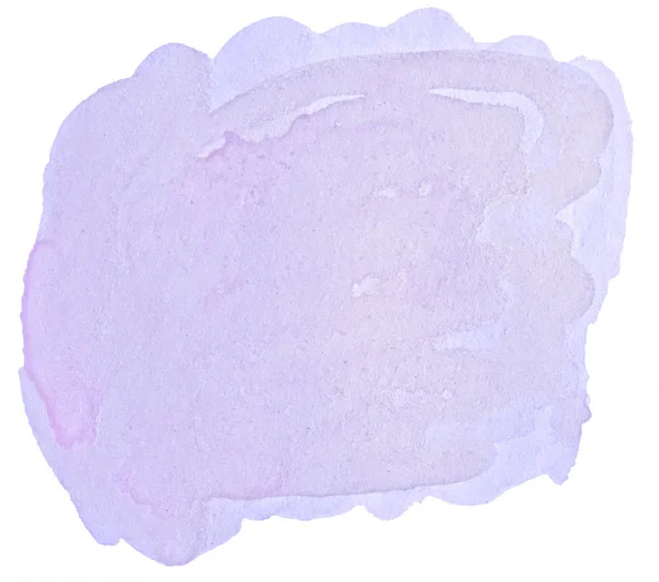 Lilas Pastel Aquarelle Dessinée Main Tache Lavage Isolé Sur Fond — Photo