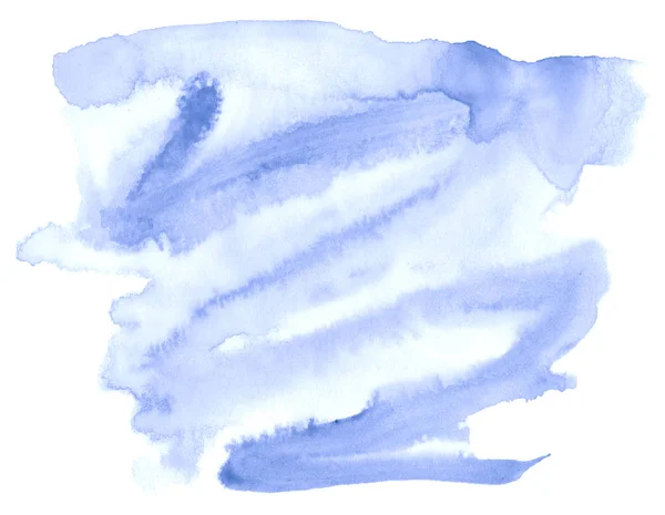 Blauw Pastel Aquarel Handgetekende Geïsoleerd Wassen Vlek Witte Achtergrond Voor — Stockfoto