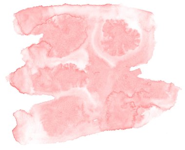 Işık kırmızı, pembe suluboya çizilmiş metin, tasarım için beyaz arka plan üzerinde yıkama leke izole. Soyut fırça için afiş, tarafından yapılan doku etiket.