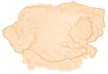 Beyaz arka plan metin, tasarım için hafif portakal suluboya çizilmiş izole yıkama leke. Soyut fırça için duvar kağıdı, tarafından yapılan doku etiket.