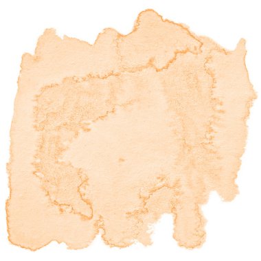 Beyaz arka plan metin, tasarım için hafif portakal suluboya çizilmiş izole yıkama leke. Soyut fırça için duvar kağıdı, tarafından yapılan doku etiket.