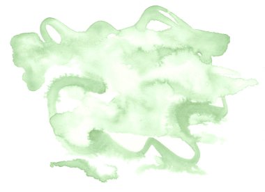 Metin, tasarım için beyaz zemin üzerine yeşil pastel suluboya çizilmiş izole yıkama leke. Soyut fırça için duvar kağıdı, tarafından yapılan doku etiket.