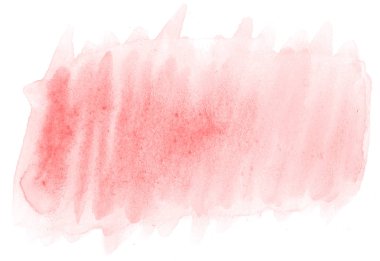 Işık kırmızı, pembe suluboya çizilmiş metin, tasarım için beyaz arka plan üzerinde yıkama leke izole. Soyut fırça için afiş, tarafından yapılan doku etiket.