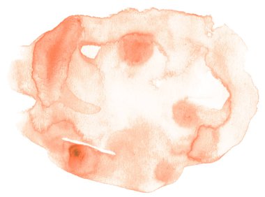 Beyaz arka plan metin, tasarım için hafif portakal suluboya çizilmiş izole yıkama leke. Soyut fırça için duvar kağıdı, tarafından yapılan doku etiket.