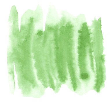 Metin, tasarım için beyaz zemin üzerine yeşil suluboya çizilmiş izole yıkama leke. Soyut fırça için duvar kağıdı, tarafından yapılan doku etiket.