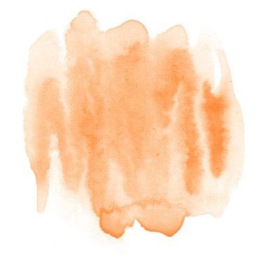 Beyaz arka plan metin, tasarım için hafif portakal suluboya çizilmiş izole yıkama leke. Soyut fırça için duvar kağıdı, tarafından yapılan doku etiket.