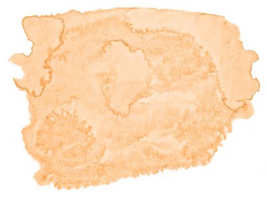 Beyaz arka plan metin, tasarım için hafif portakal suluboya çizilmiş izole yıkama leke. Soyut fırça için duvar kağıdı, tarafından yapılan doku etiket.